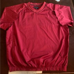 FOOTJOY Golf Windshirt Men's XL Pullover Short Sleeve V-Neck Red Windbreaker.